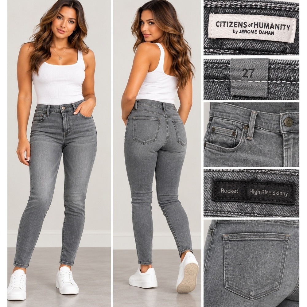 Citizens of Humanity Rocket High Rise Skinny Jeans Women's 27 Gray Denim